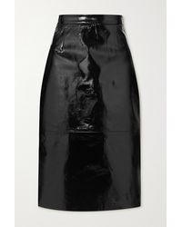Khaite Mya Patent-leather Pencil Skirt - Black