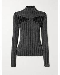 Dion Lee - Cutout Ribbed-Knit Sweater - Lyst