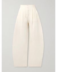 Cortana - Marlo Pleated Linen Straight-Leg Pants - Lyst