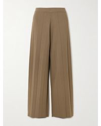 Max Mara - Lama Hose Aus Geripptem Jersey Mit Weitem Bein - Lyst