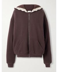 Magda Butrym - Kapuzenjacke Aus Baumwoll-Jersey Mit Besatz Aus Gehäkelter Spitze - Lyst