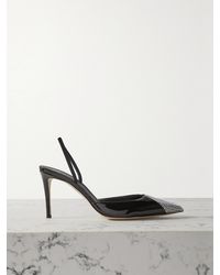 Giuseppe Zanotti - Crystal-Embellished Patent-Leather Slingback Pumps - Lyst