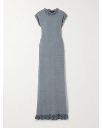 Proenza Schouler - Toni Maxikleid Aus Bouclé Mit Cut-Out Und Fransen - Lyst