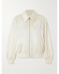 Jil Sander - Embroidered Satin-Twill Bomber Jacket - Lyst