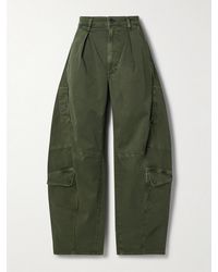 Citizens of Humanity - Flight Pleated Organic Cotton-Blend Twill Barrel-Leg Pants - Lyst