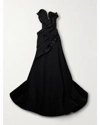 Maticevski - Ironworks Strapless Mesh-Trimmed Ruffled Crepe Gown - Lyst