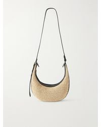KHAITE - Augustina Small Leather-Trimmed Raffia Shoulder Bag - Lyst