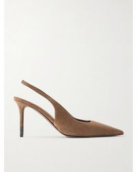 Brunello Cucinelli - 80 Suede Slingback Pumps - Lyst