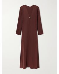 SARA CRISTINA - Pearl-Embellished Silk-Chiffon Kaftan - Lyst