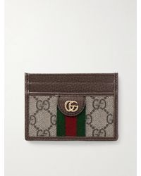 Gucci - Ophidia Textured Leather-Trimmed Printed Coated-Canvas Cardholder - Lyst