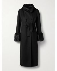 Valentino Garavani - Double-Breasted Shearling-Trimmed Wool And Cashmere-Blend Felt Coat - Lyst