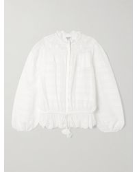 Isabel Marant - Polly Lace-Trimmed Organic Cotton-Voile Blouse - Lyst