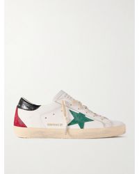 Golden Goose - Super-Star Distressed Leather And Suede Sneakers - Lyst