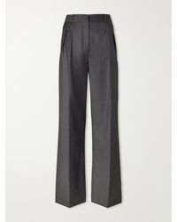 Loulou de Saison - Sbiru Pleated Wool-Twill Straight-Leg Pants - Lyst
