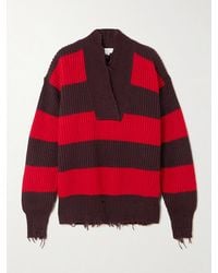 Stella McCartney - Oversized-Pullover Aus Einer Gestreiften Wollmischung - Lyst