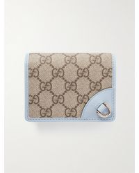 Gucci - Gg Emblem Mini Printed Coated-Canvas And Leather Wallet - Lyst