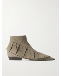 JW Anderson - Ruffled Suede Ankle Boots - Lyst