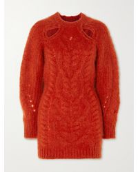 Isabel Marant - Cutout Cable-Knit Mohair-Blend Mini Dress - Lyst