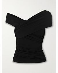 Rick Owens - Sahara Asymmetric Gathered Crepe-Jersey Top - Lyst