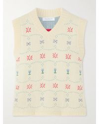 Calle Del Mar - Pullunder Aus Einer Kaschmir-Seidenmischung Mit Jacquard-Muster - Lyst