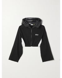 Moncler Genius - Adidas Originals Cropped Shell-Trimmed Paneled Cotton-Jersey Hoodie - Lyst