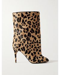Alaïa - 90 Leopard-Print Calf Hair Ankle Boots - Lyst