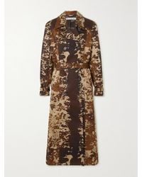 Acne Studios - Double-Breasted Cow-Print Cotton-Gabardine Trench Coat - Lyst