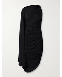 Bottega Veneta - Asymmetrisches Kleid Aus Jersey Mit Cape-Effekt Und Verzierung - Lyst