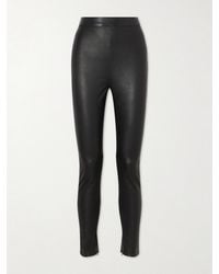 Balmain - Leather Straight-Leg Pants - Lyst