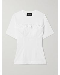 Simone Rocha - T-Shirt Aus Baumwoll-Jersey Mit Rüschen - Lyst