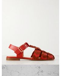 Gabriela Hearst - Willow Suede-Trimmed Leather Sandals - Lyst