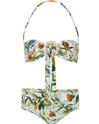 Dodo Bar Or + Annabel's Bandeau-bikini Mit Print Und Knoten - Blau