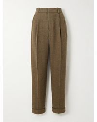 Polo Ralph Lauren - Pleated Prince Of Wales Checked Recycled Wool-Blend Tapered Pants - Lyst