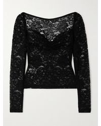 Dolce & Gabbana - Bluse Aus Spitze Mit Raffungen - Lyst