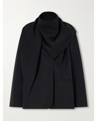 Sea - Remi Scarf-Detailed Wool-Blend Crepe Blazer - Lyst