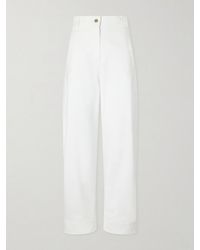 Max Mara - Adorni Stretch-Cotton High-Rise Tapered Pants - Lyst