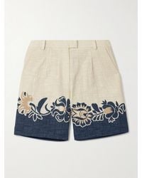 La DoubleJ - Boyfriend Printed Cotton-Blend Shorts - Lyst