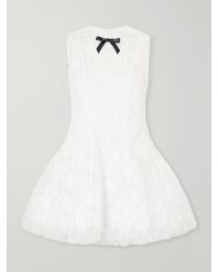 ShuShu/Tong - Bow-Detailed Cotton-Blend Guipure-Lace Mini Dress - Lyst