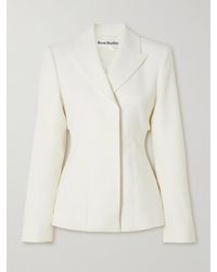 Acne Studios - Blazer Aus Twill Aus Einer Wollmischung Mit Besätzen Aus Satin - Lyst