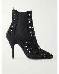 Alaïa - Vienne 100 Laser-Cut Suede Ankle Boots - Lyst
