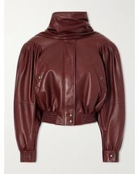 Chloé - Scarf-Detail Leather Jacket - Lyst