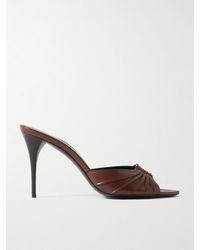 Saint Laurent - Mules En Cuir À Plis Et À Ornements Babylone - Lyst