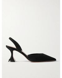 AMINA MUADDI - Holli Suede Slingback Heels - Lyst
