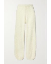 Skims Cosy Knit Bouclé Track Trousers - White