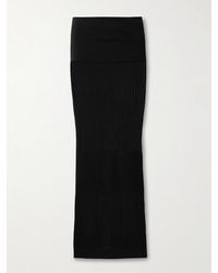 Skims - Sheer Knit Foldover Long Skirt – Onyx – Maxirock - Lyst