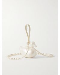 Simone Rocha - Duck Faux Pearl-Embellished Leather-Trimmed Acrylic Clutch - Lyst