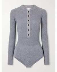 Self-Portrait - Ribbed Wool-Blend Playsuit - Lyst