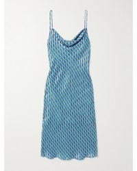 Dries Van Noten - Draped Striped Satin And Chiffon Midi Dress - Lyst