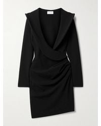 Magda Butrym - Wrap-Effect Draped Wool-Blend Crepe Mini Dress - Lyst
