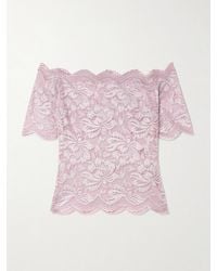 Rabanne - Schulterfreies Top Aus Stretch-Spitze - Lyst